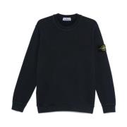 Stone Island Stickade tröjor Felpa V0120 Blue, Herr