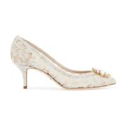 Dolce & Gabbana Charmant Spets Kristall Blomma Pumps Gray, Dam