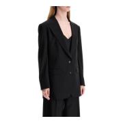 Dolce & Gabbana Oversized Single-Breasted Wool Jacket Black, Dam