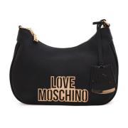 Love Moschino Halvmåneformad väska med dragkedja Black, Dam