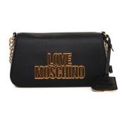 Love Moschino Stilig Liten Väska med Justerbar Rem Black, Dam