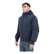 Blauer Blå militärstil quiltad jacka Blue, Herr