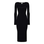 Khaite Svart Midi Klänning Aw24 Black, Dam