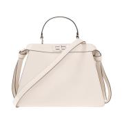 Fendi Peekaboo Medium axelväska Beige, Dam