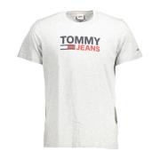 Tommy Hilfiger Kortärmad Bomull T-shirt Grå Herr Gray, Herr