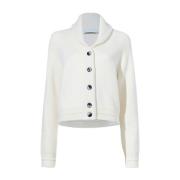 Proenza Schouler Stickad Cardigan Tröja Vit White, Dam