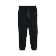 Munich Slim Fit Bomulls Sweatpants med Ribbade Manschetter Black, Herr