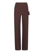 Norma Kamali Snygga Byxor med Polyester och Spandex Brown, Dam