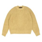 Siedrés Bomull Crewneck Sweater med Logodetalj Yellow, Dam