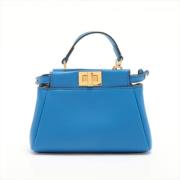 Fendi Vintage Pre-owned Laeder handvskor Blue, Dam