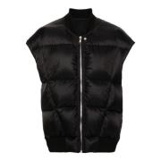 Rick Owens Svart Quiltad Dun Gilet Jacka Black, Herr