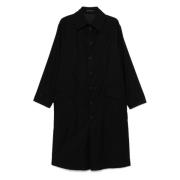 Yohji Yamamoto Svart Ull Twill Kappa Black, Herr