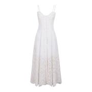 Charo Ruiz Ibiza Ivory Linne Bomullsblandning Klänning White, Dam