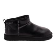 UGG Svarta Läder Klassiska Ultra Mini Stövlar Black, Herr