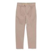 Etro Brun Bomull Twill Byxor Slim Fit Beige, Herr