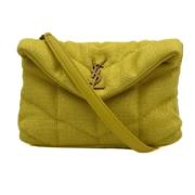 Yves Saint Laurent Vintage Pre-owned Canvas handvskor Yellow, Dam