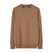 MC2 Saint Barth Brun Logo Jersey Sweater Brown, Herr