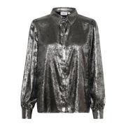 Saint Tropez Silver Skjortblus med Krage Gray, Dam