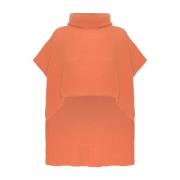 American Dreams Elegant Ärmlös Poncho Bränd Orange Orange, Dam