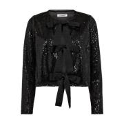 Co'Couture Sequin Bow Blouse StevieCC Black, Dam