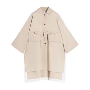 Lanvin Beige Bomull Gabardin Cape Kappa Beige, Dam