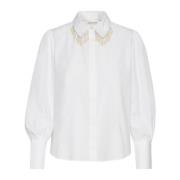 Karen by Simonsen Puffärm Skjortblus Bright White White, Dam