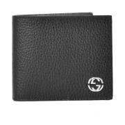 Gucci Bifold Svart Läder Plånbok Horisontell Modell Black, Herr