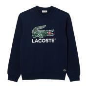 Lacoste Herr Corduroy Sweatshirt med Front Logo Print Blue, Herr