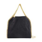 Stella McCartney Svart Mini Toteväska med Guld Kedja Black, Dam