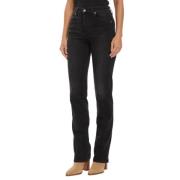 Liu Jo Svarta Straight Leg Jeans Black, Dam