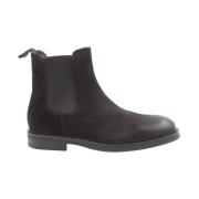 Green George Svarta Mocka Läder Chelsea Boots Black, Herr