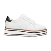 Ralph Lauren Sneaker Amelia i läder med platå White, Dam