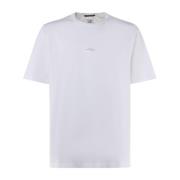 C.p. Company Svart bomullst-shirt med rund krage White, Herr