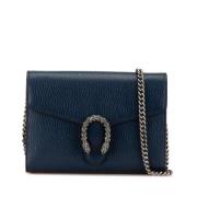 Gucci Vintage Pre-owned Laeder crossbodyvskor Blue, Dam