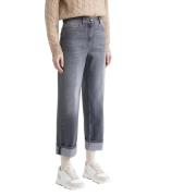 Peserico Denim twill stretch morotsbyxor Gray, Dam