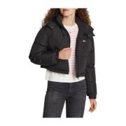 Tommy Jeans Svart Cropped Puffer Alaska Kappa Black, Dam