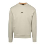 Hugo Boss Herr Crewneck Sweatshirt Beige, Herr