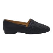 Castañer Handvävd Läder Slip-On Platta Skor Black, Dam