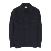 Hartford Flanell Overshirt Jacka Blue, Herr