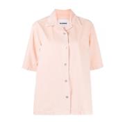 Jil Sander Elegant Pink Short Sleeve Shirt Pink, Dam