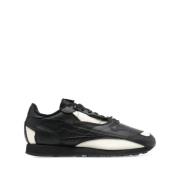 Maison Margiela Svart läder avslappnade tränare Black, Herr