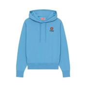 Kenzo Blå Boke Flower hoodie med logotyp Blue, Dam