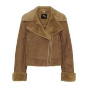 Btfcph Faux Fur Bonded Jacket Beige Beige, Dam