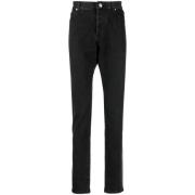 Balmain Svart Acid Wash Skinny Denim Jeans Black, Herr