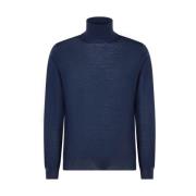 Boglioli Mjuk ull turtleneck tröja Blue, Herr