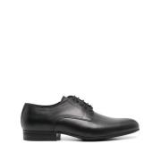 Calvin Klein Svart Läder Derby Skor Black, Herr