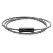 Le Gramme Trippel Wrap Kabelarmband Gray, Herr