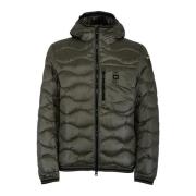 Blauer Nylonjacka med stil 24Wbluc03030-683 Green, Herr