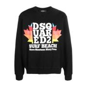 Dsquared2 Långärmad Sweatshirt med Grafiskt Tryck Black, Herr