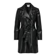 Jacqueline de Yong Faux läder biker jacka Black, Dam